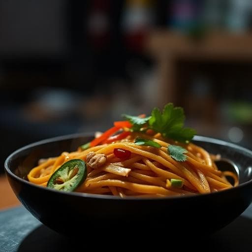 Vegetarian Pad Thai (12 servings, ~500 kcal per serving)