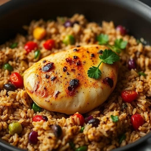 Mediterranean Chicken & Wild Rice Skillet