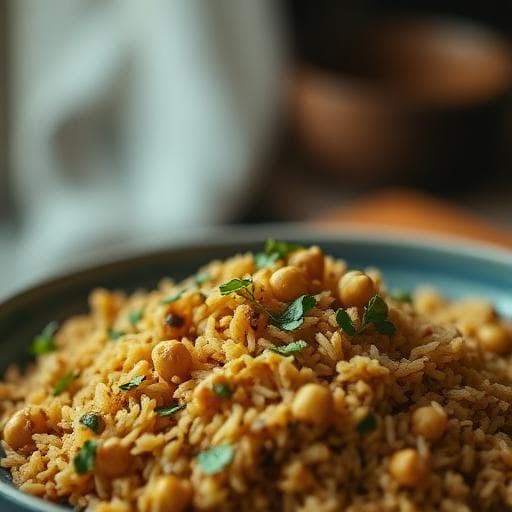 Middle Eastern Spiced Rice with Chickpeas and Herbs
