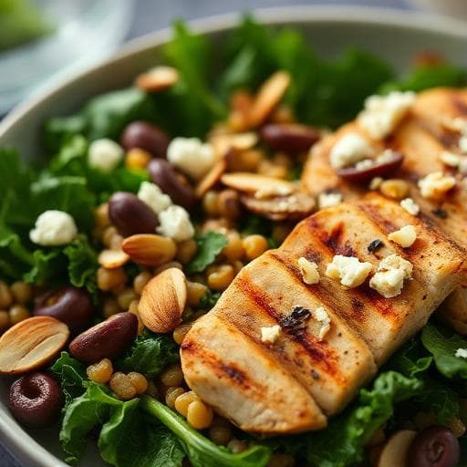 High-Protein Lime‑Marinated Artichoke Lentil & Chicken Salad