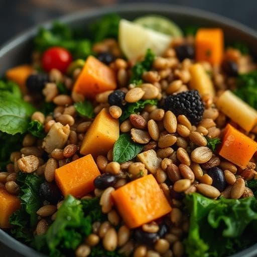 Protein-Packed Mediterranean Lentil & Veggie Salad with Lime & Artichokes
