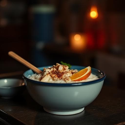 High-Protein Cambodian Chicken Rice Porridge